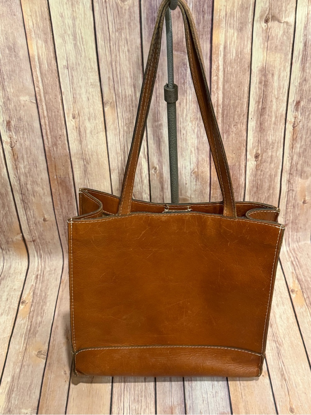 Patricia Nash - Classic Brown Leather Tote Bag - Picture 7 of 9